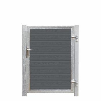 Artura WPC Einzeltor 115×135 cm rechts grauschwarze Pfosten