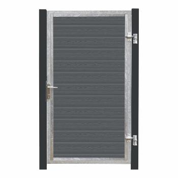 Artura WPC Einzeltor 115×175 cm rechts grauschwarze Pfosten