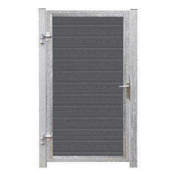 Artura WPC Einzeltor 115×175 cm links grauschwarze Pfosten