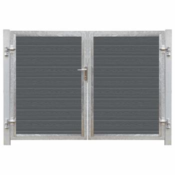 Artura WPC Doppeltor 213x135 cm grauschwarze Pfosten