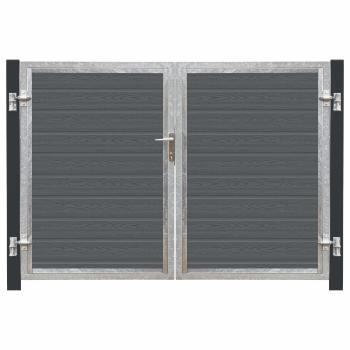 Artura WPC Doppeltor 213x175 cm grauschwarze Pfosten