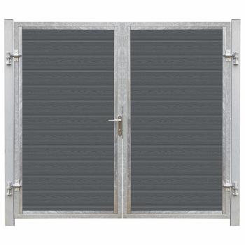 Artura WPC Doppeltor 213x175 cm grauschwarze Pfosten
