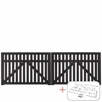 Country dubbelgrind inkl. beslag - 300×98 cm