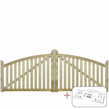 Ligno dubbelgrind inkl. beslag - 300×88/118 cm