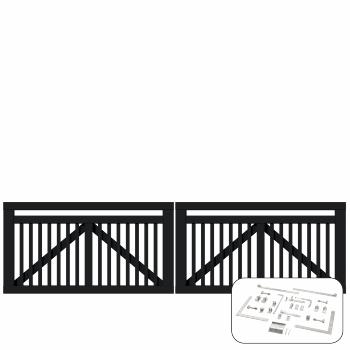 Linea dobbeltport inkl. beslag - 300×80 cm