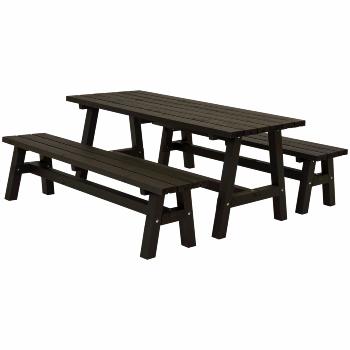 Country plankesæt - 177 cm - bord og 2 bænke - sort