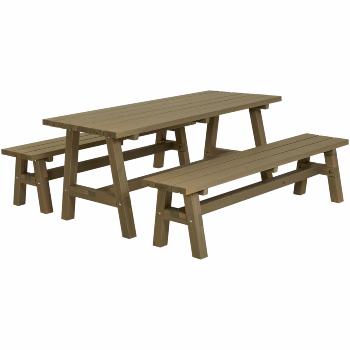 Country plankesett - 177 cm - bord og 2 benker - gråbrun