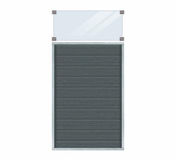 Artura WPC Zaun m/glas 90×175 cm