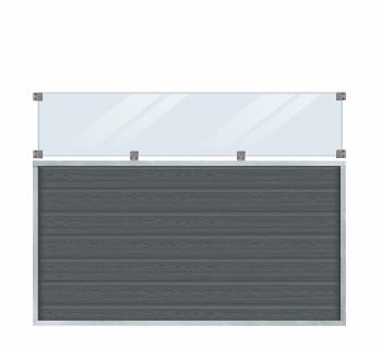 Artura WPC Zaun m/glas 180×135 cm