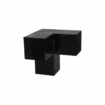 Cubic Eckbeschlag Doppel - für 9×9 cm Pfosten - Schwarz