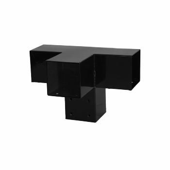 Cubic Verlängerbeschlag Doppel - für 9×9 cm Pfosten - Schwarz