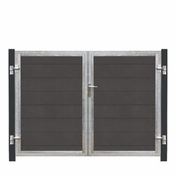 Futura kompositlåge dobbelt HI 197×145 cm + 16 cm gråsorte stålstolper