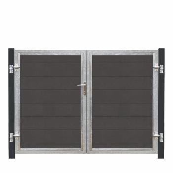 Futura komposit dobbeltlåge VI 197×145 cm + 16 cm gråsorte stålstolper