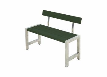 Café plankebenk m/ryggstøtte - 127 cm - grønn