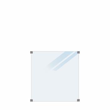Lamineret Glashegn - frosted til runde stolper  - 90×91 cm