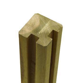 Omlimmad profilstolpe hörn m/2 spår - 9x9x268 cm