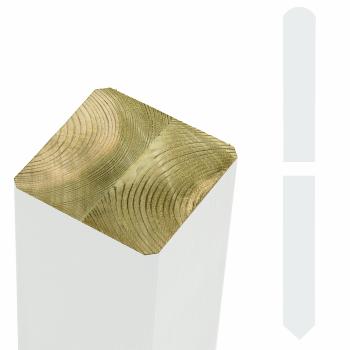 Omlimet stolpe - 9×9×158 cm - m/spids ende