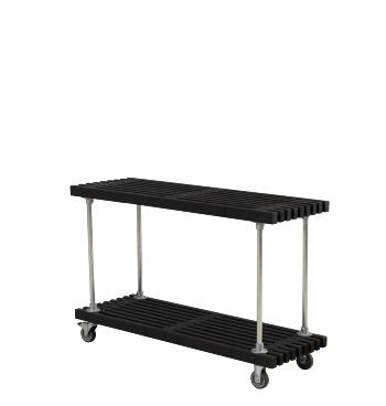 Tralle grill/anretterbord m/hjul - 138 cm - sort