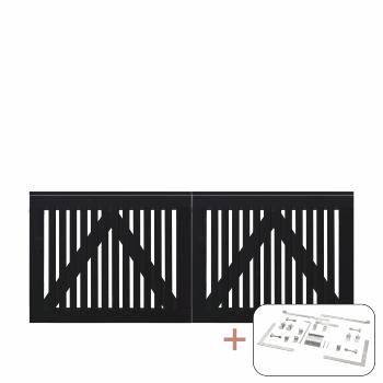 Sendai dubbelgrind inkl. beslag - 200×80 cm