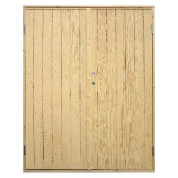 Dobbelt udhusdør plywood inkl. karm - HU - 151,2×197,8 cm
