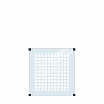Hærdet Glashegn - m/frostede felter til runde stolper  - 90x91 cm
