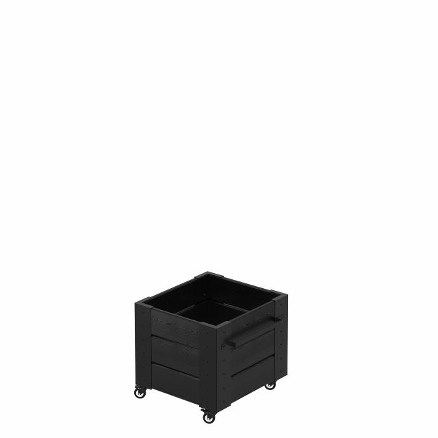 Cubic blomsterkasse m/hjul - 46×50×45 cm