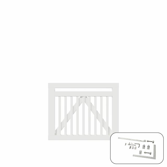 Linea enkelgrind inkl. beslag - 100×80 cm