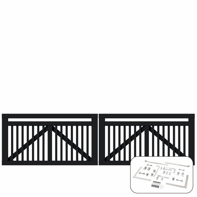 Linea dobbeltport inkl. beslag - 300×80 cm