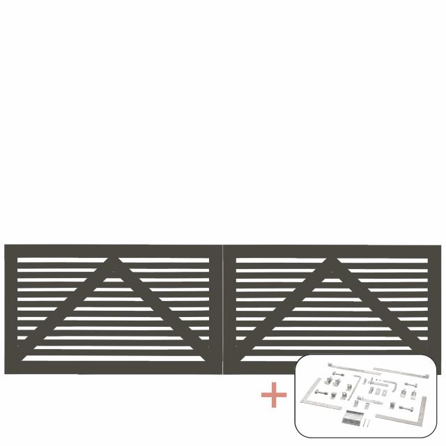 Tokyo dobbeltport inkl. beslag - 300×90 cm