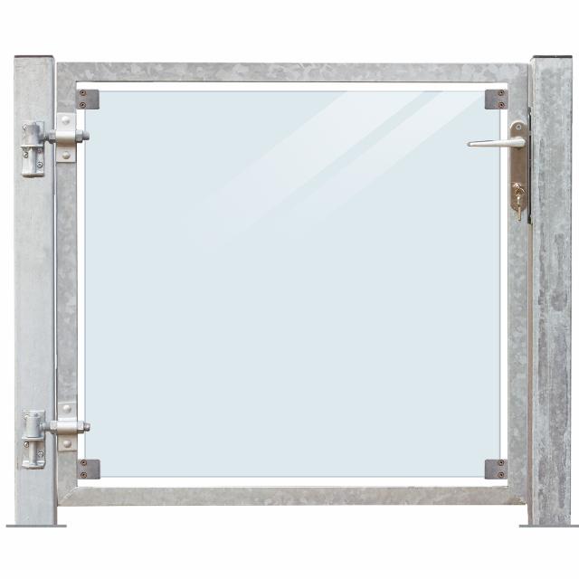 Glaslåge Klar - 99×91 cm + 16 cm stolper - venstrehængt og til fundament