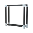 Cubic brændevæg - 206×50×188 cm - Sort