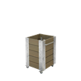 Cubic Blomsterkasse m/hjul - 50×46×70 cm - Gråbrun