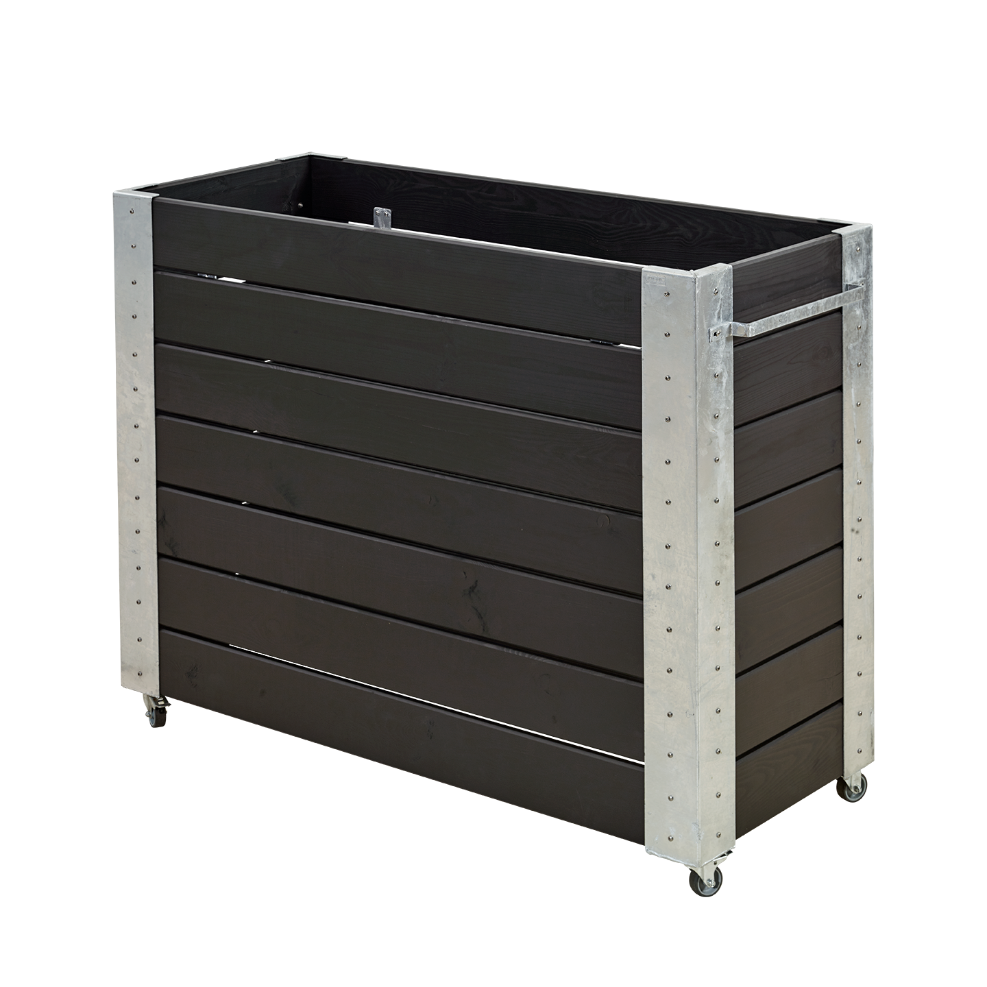 Cubic Blomsterkasse m/hjul - 50×120×95 cm - Sort