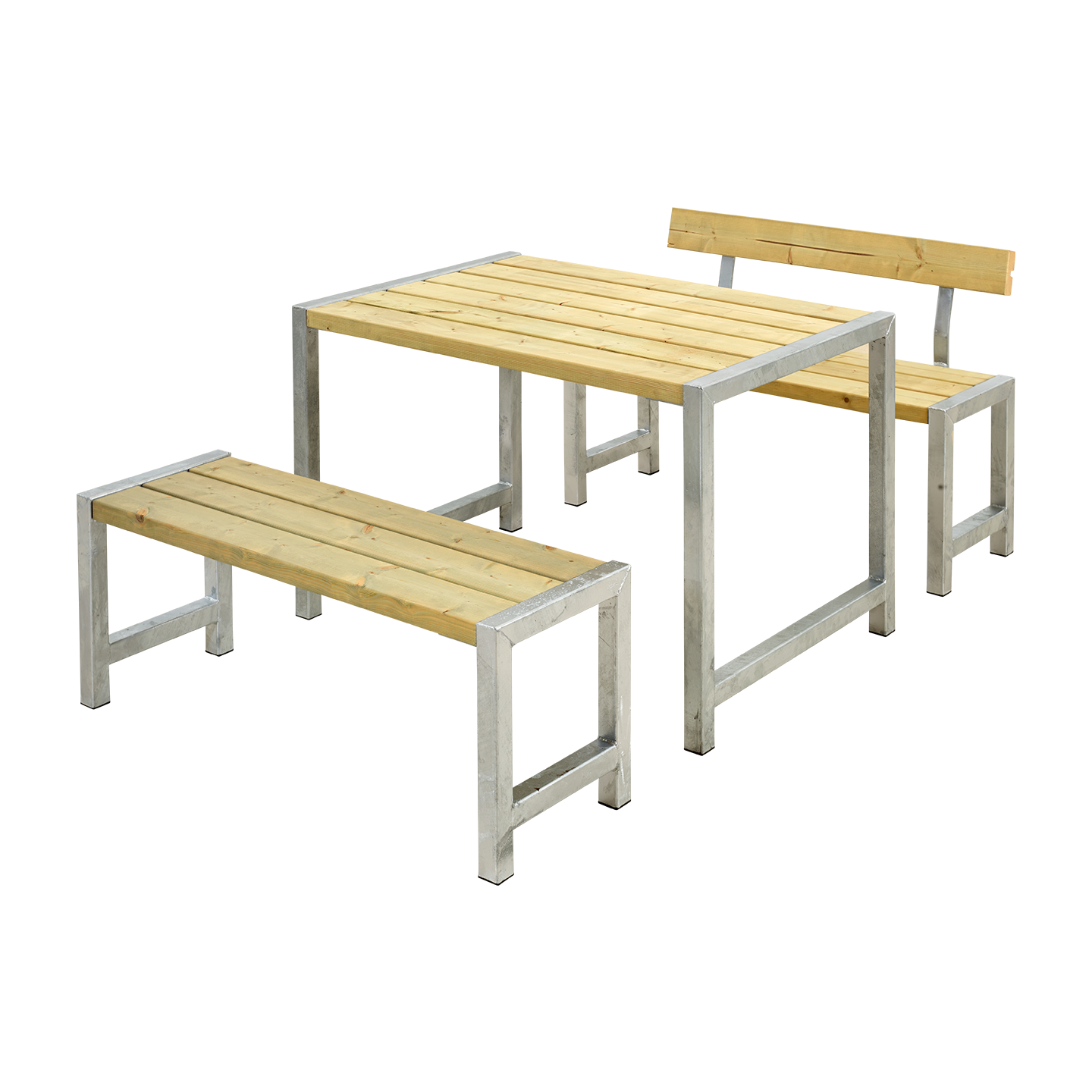 Café Plankesæt m/1 ryglæn - 127 cm - Trykimprægneret