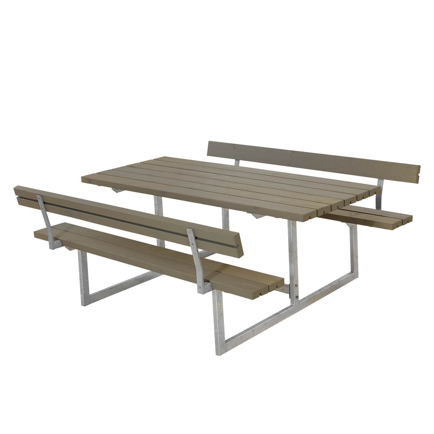 Basic Bord/Bænkesæt m/2 ryglæn - 177 cm - Gråbrun