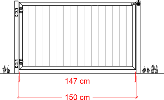 Basic Bred låge - 150×85 cm - Sort