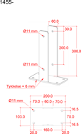 U-stolpefod til fundament - 9×9×30 cm 