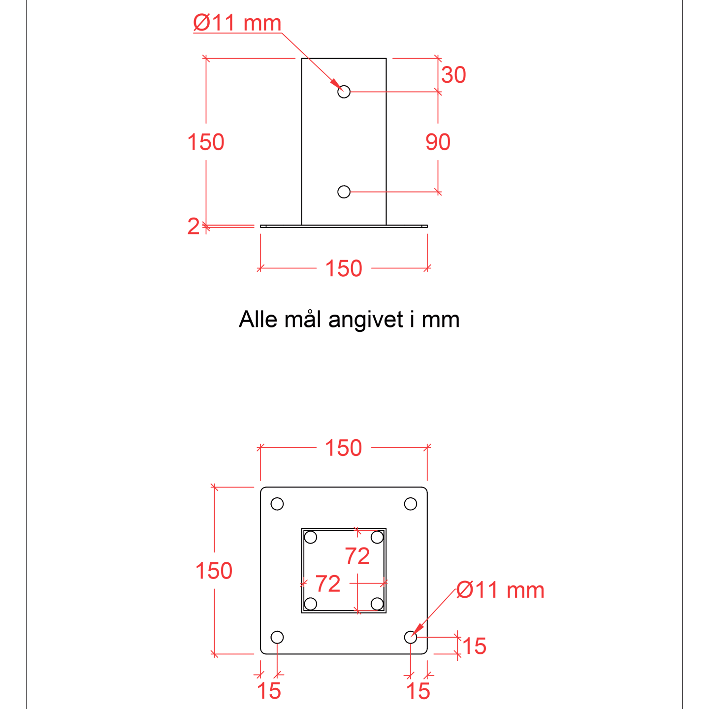 Cubic Stolpefod - 7×7 cm stolper - til fundament