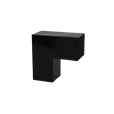 Cubic Hjørnebeslag enkelt - til 9×9 cm stolper - Sort