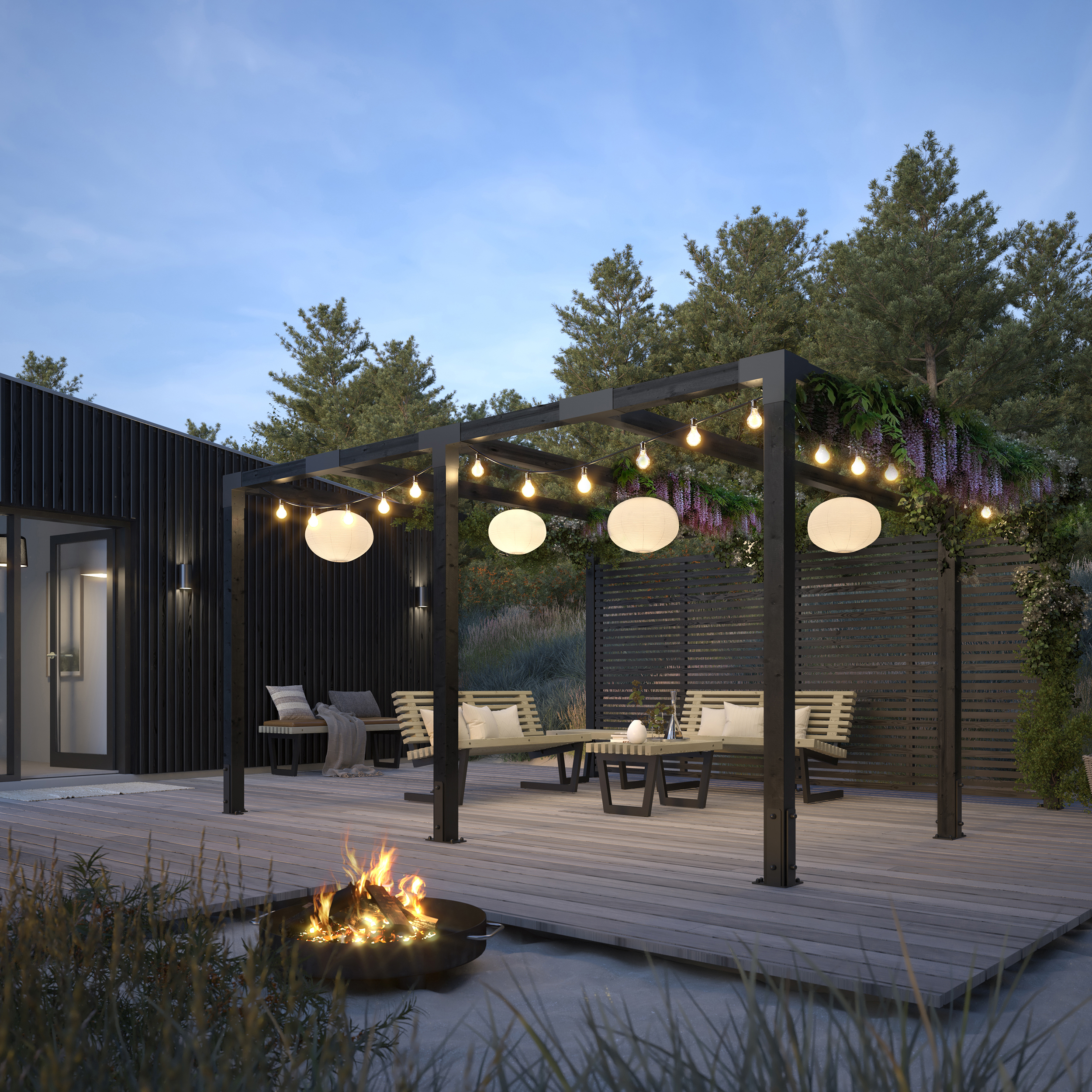 Cubic Pergola - 3 moduler m/Tokyo Hegn