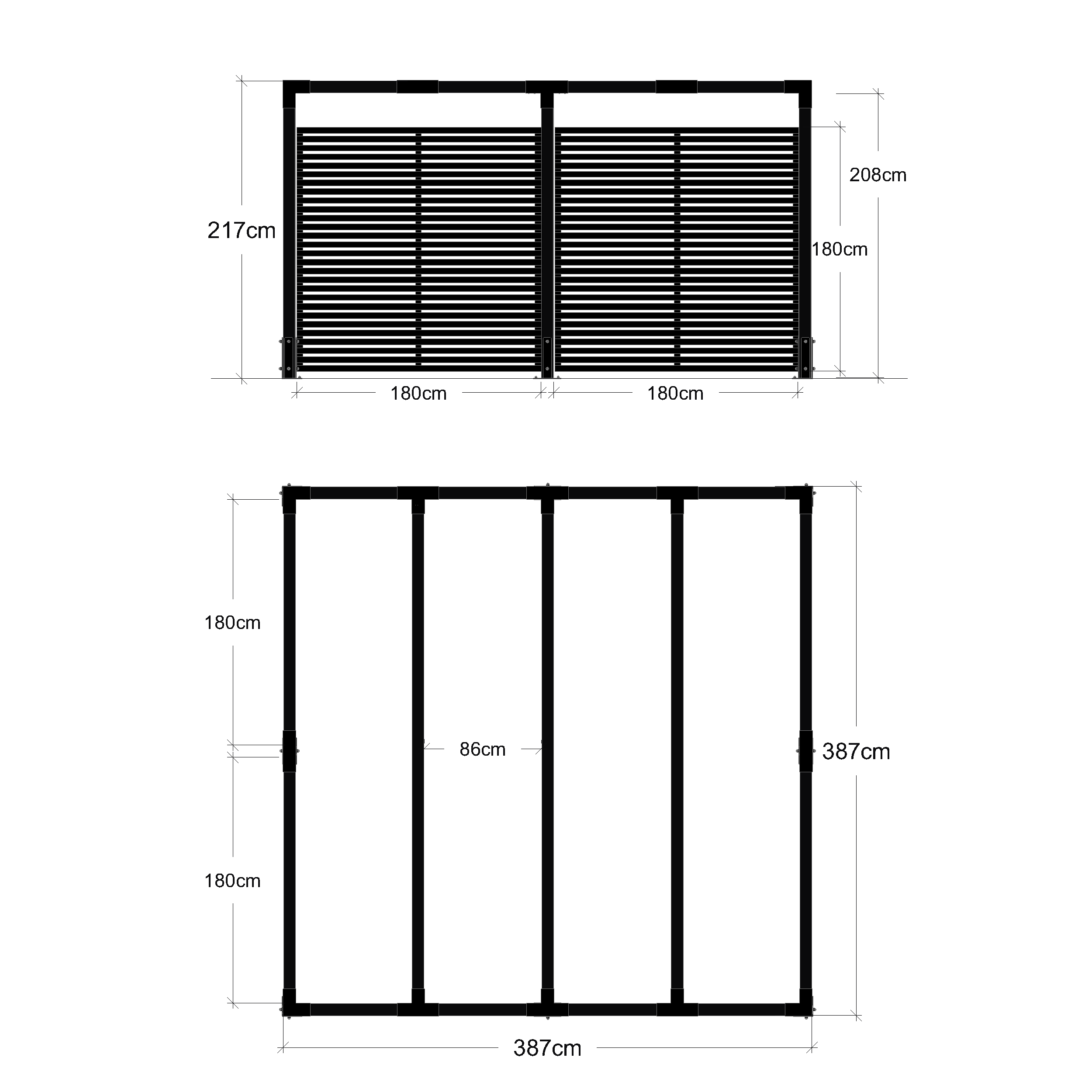 Cubic Pergola - 3 moduler m/Tokyo Hegn