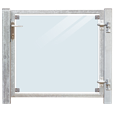 Glaslåge Klar - 99x91 cm + 16 cm stolper - højrehængt og til nedstøbning 