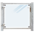 Glaslåge Frosted - 99x91 cm + 16 cm stolper - venstrehængt og til nedstøbning 