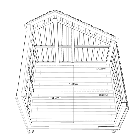 Multi Shelter - 2 moduler m/shelter og opholdsrum - inkl. tagpap/alulister