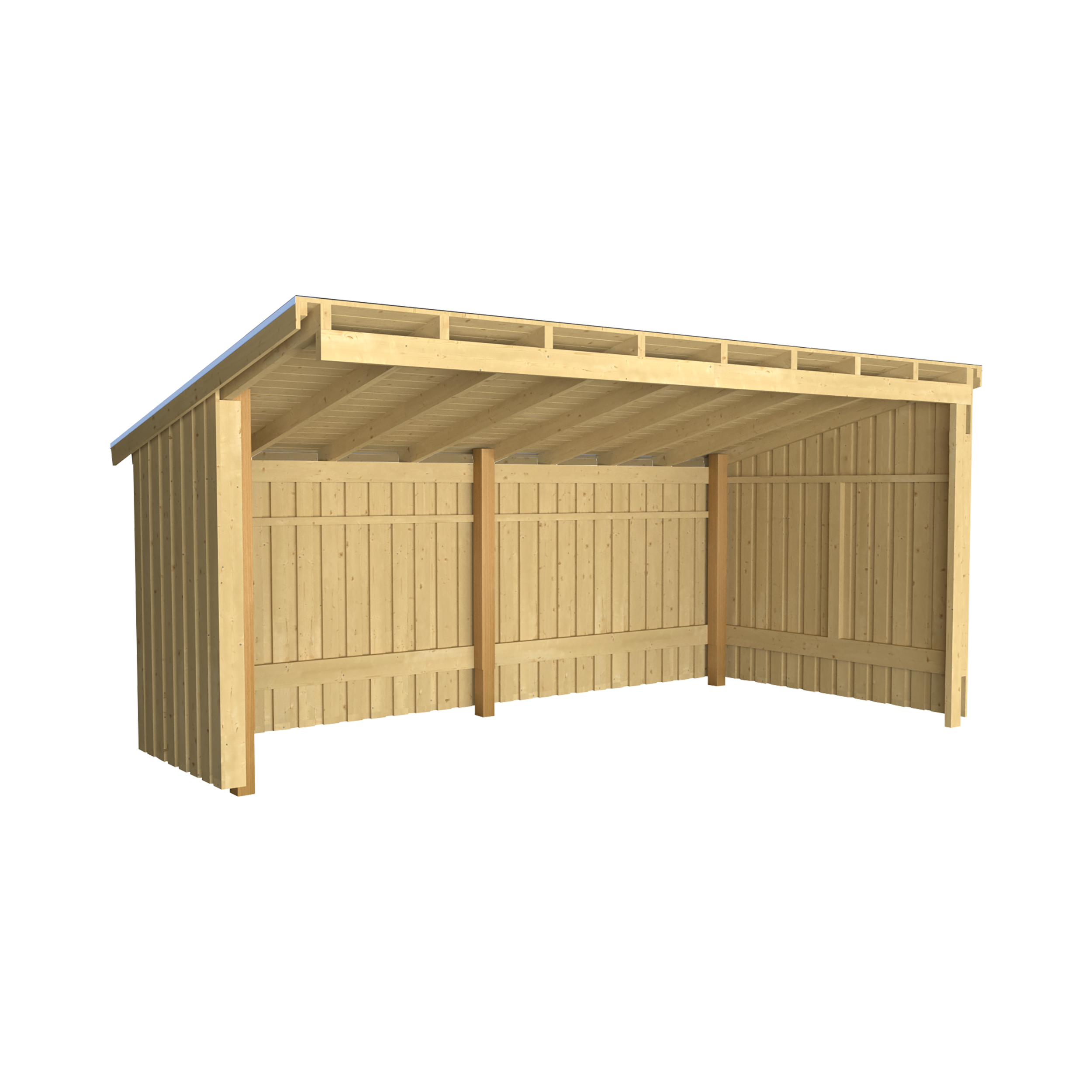 Nordic Multi Havehus Vægmodel 9,5 m² - halvlukket - inkl. tagpap/alulister