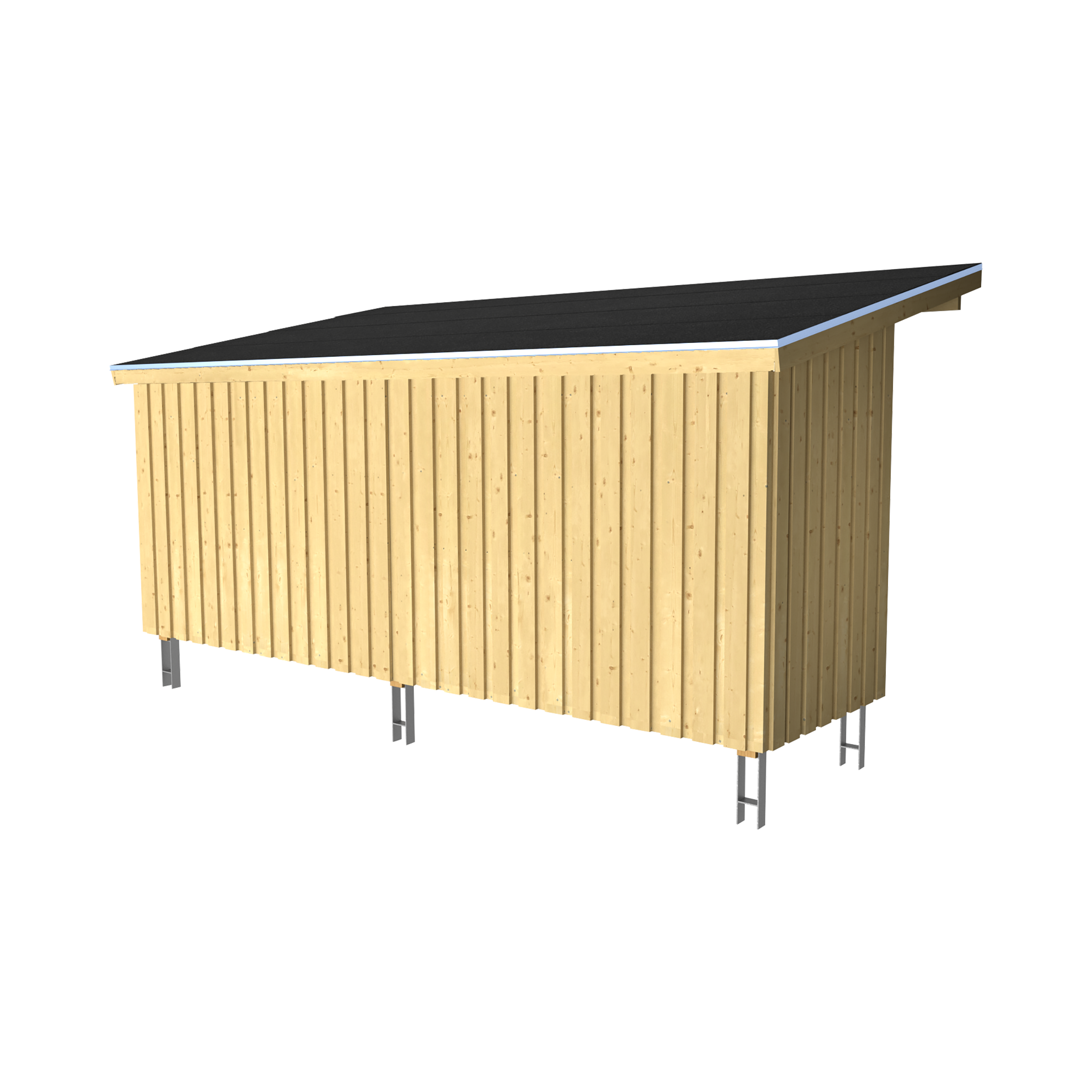 Nordic Multi Havehus Vægmodel 9,5 m² - halvlukket - inkl. tagpap/alulister/H-stolpefødder