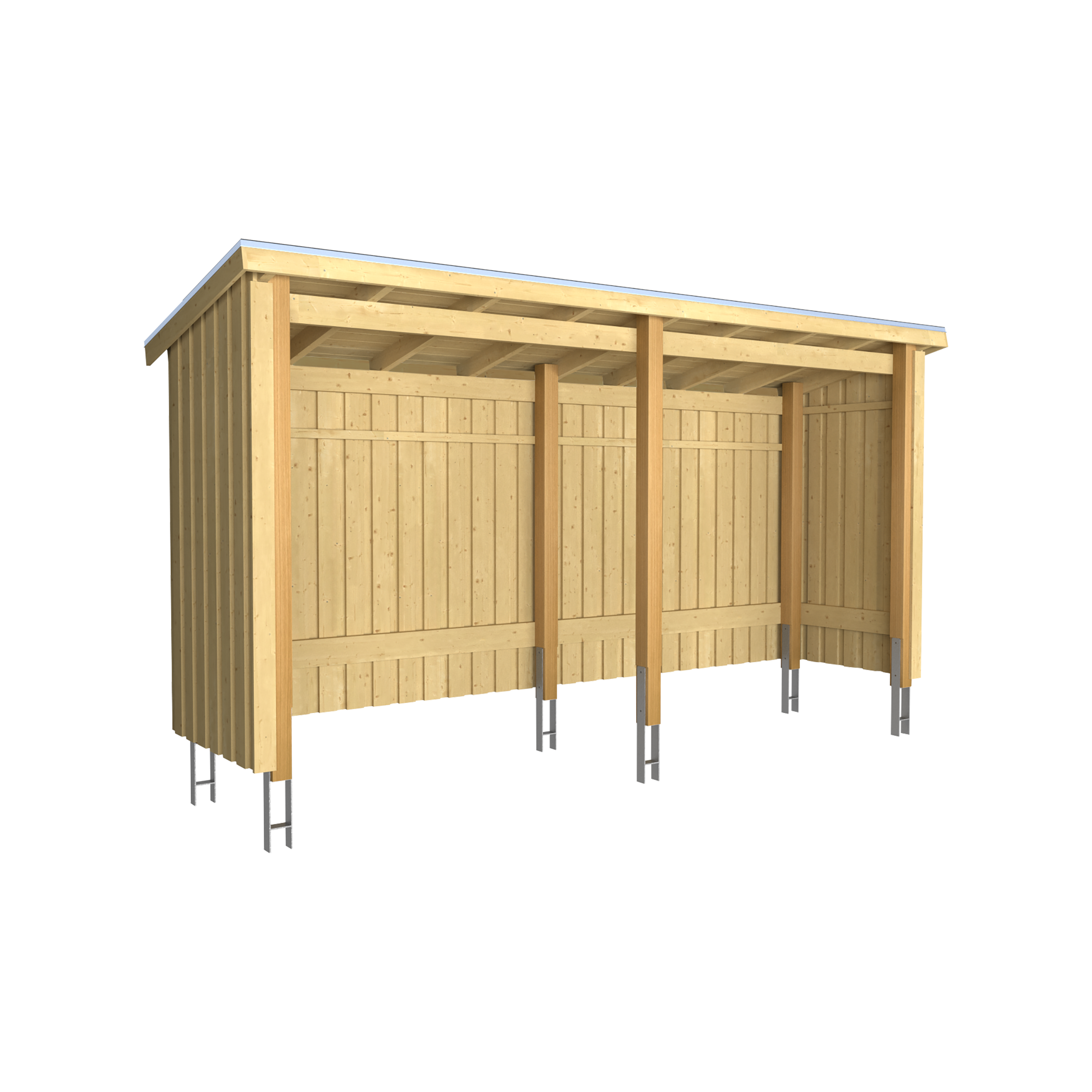 Nordic Multi Havehus 4,7 m² - 2 moduler åben - inkl. tagpap/alulister/stolpefødder