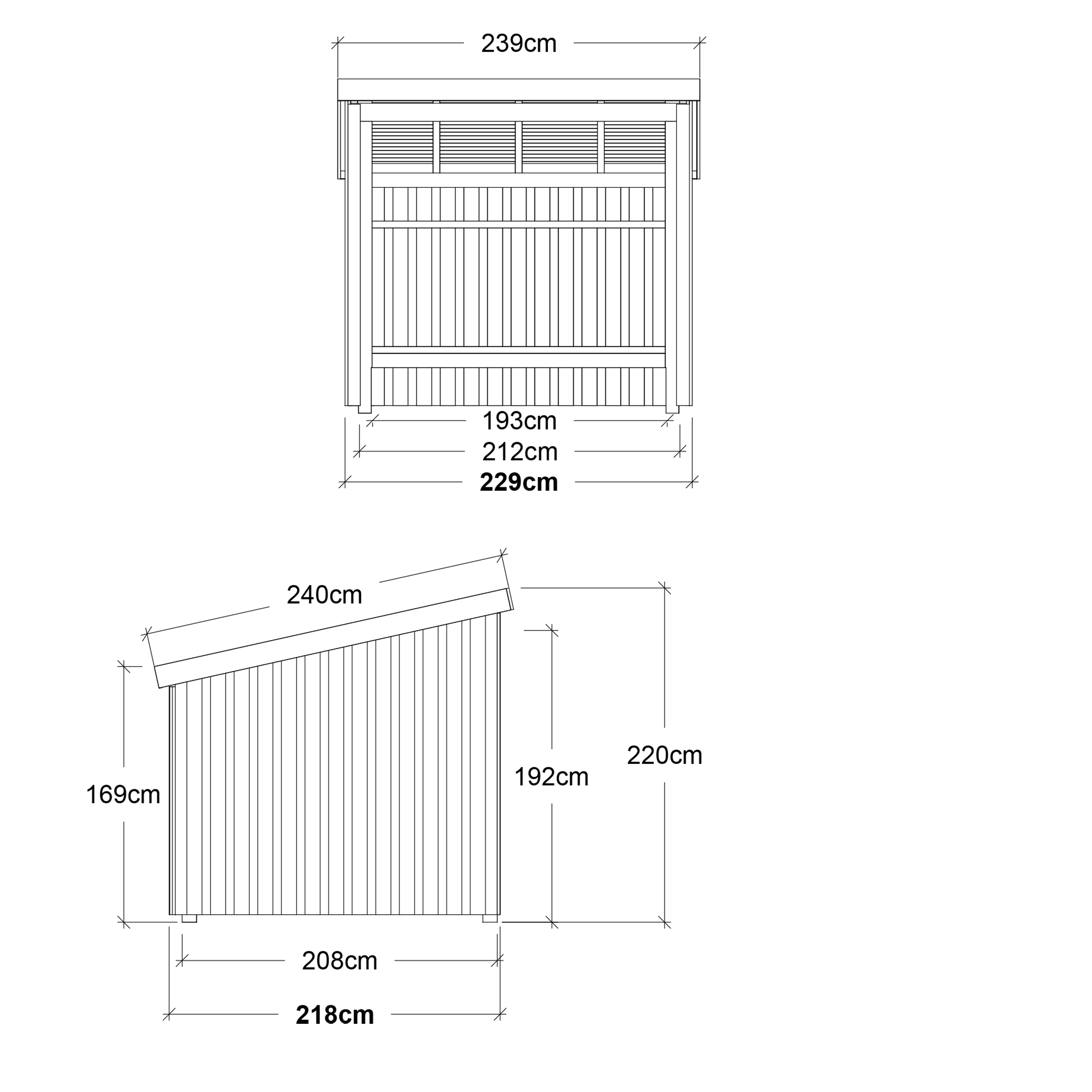 Nordic Cykelskur 5 m² - 1 modul åben