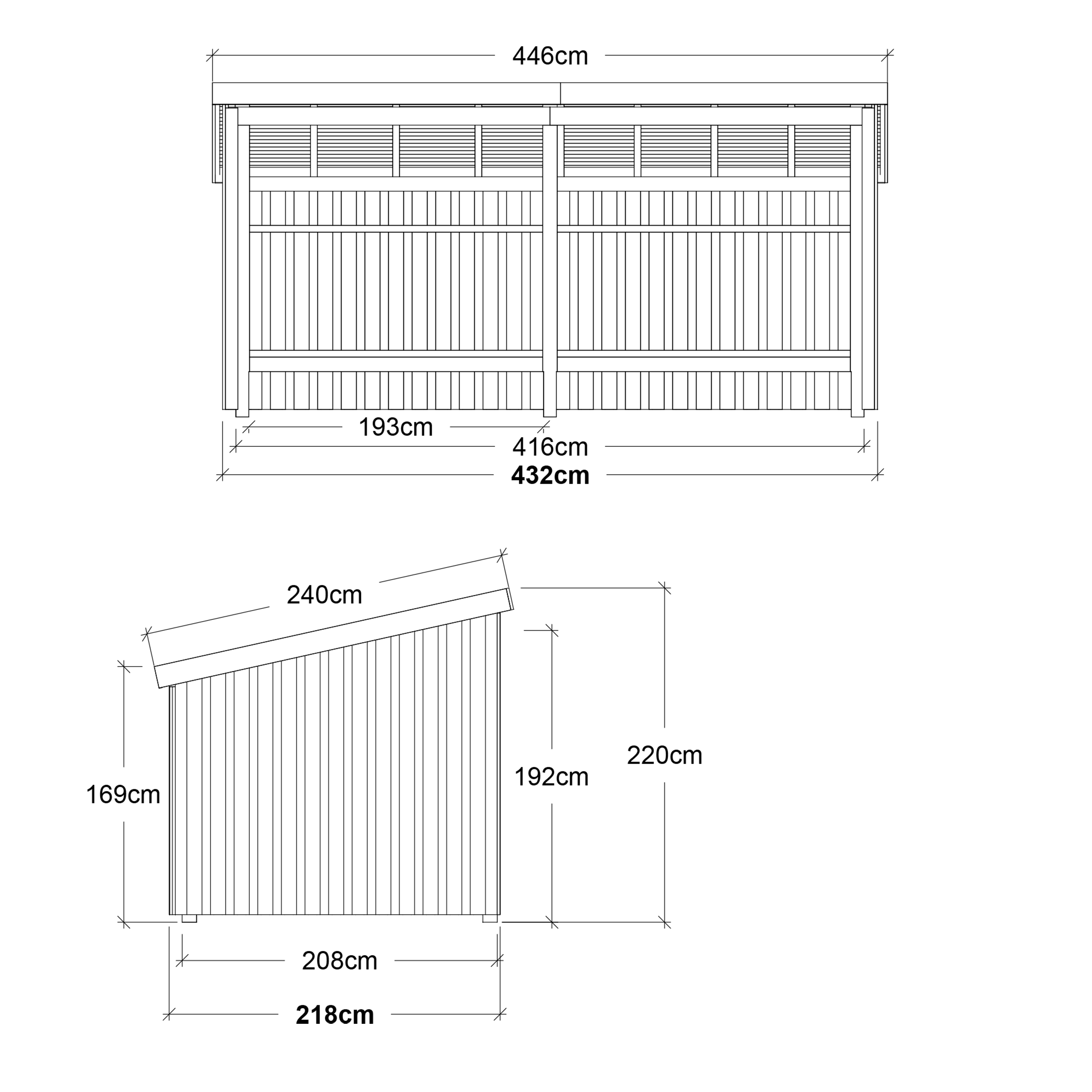 Nordic Multi Havehus 9,5 m² - 2 moduler åben - inkl. tagpap/alulister