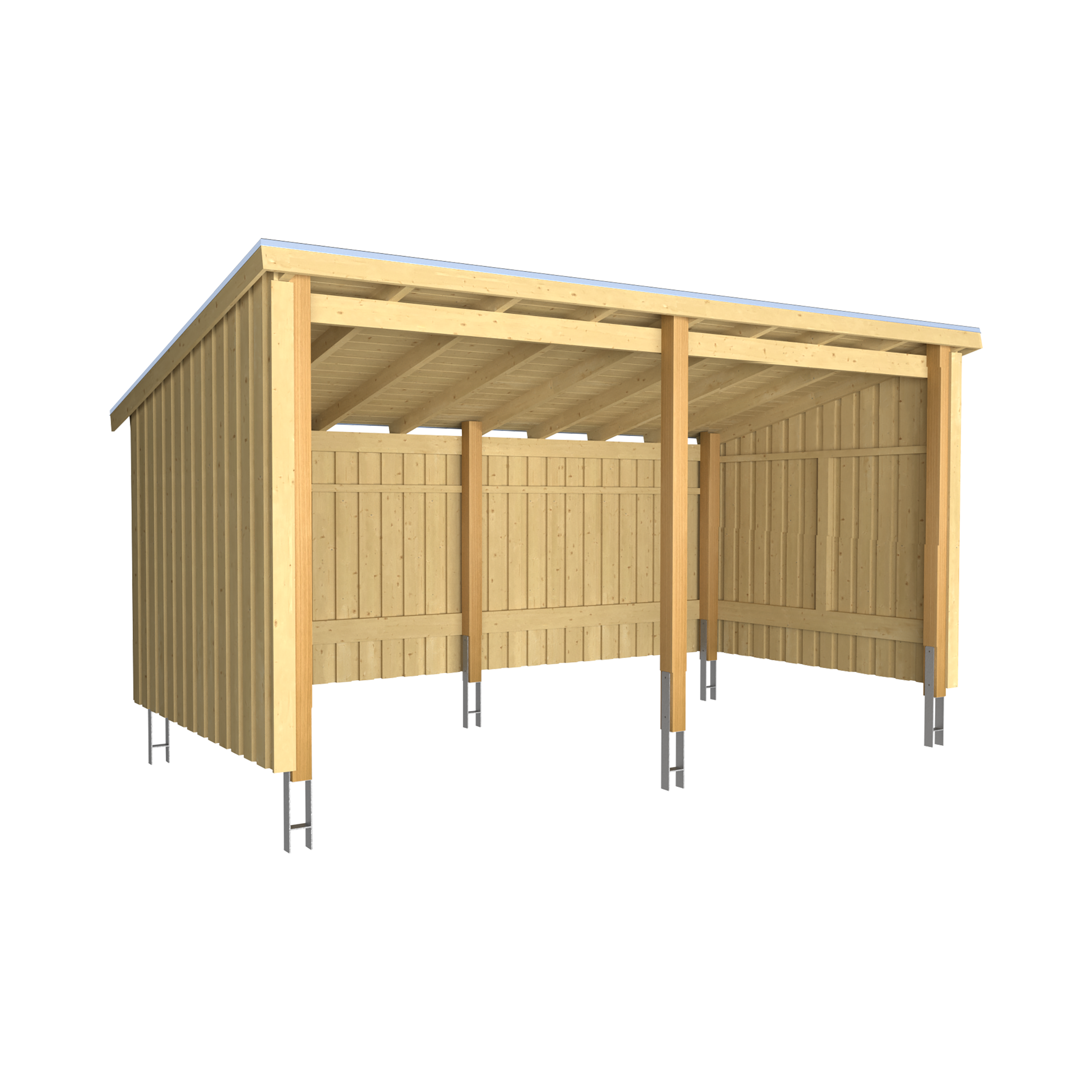 Nordic Multi Havehus 9,5 m² - 2 moduler åben - inkl. tagpap/alulister/stolpefødder